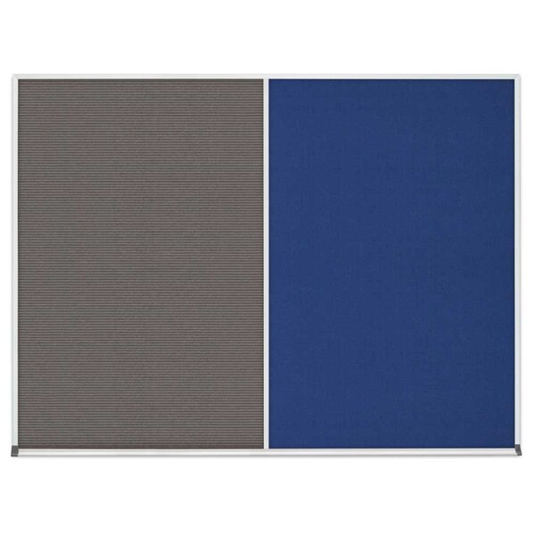 Triple Door Radius Corkboard, 96"x48", Bla, UV7006RC-BLACK-AMETHY